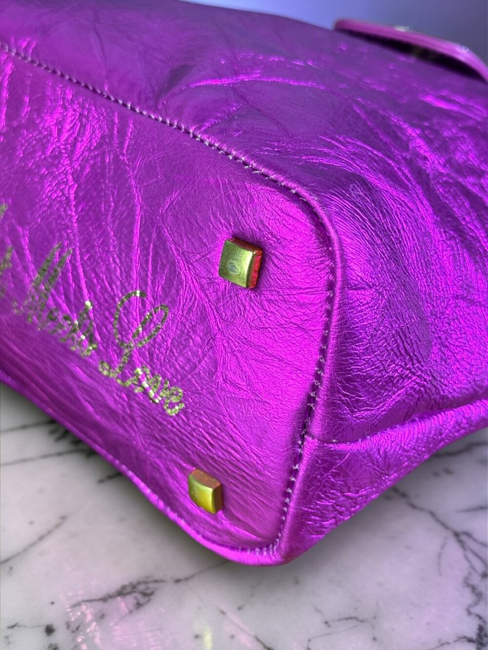 Sharif Legacy Leather Crossbody Bag Bedazzled Guitar Strap & Sharif Bag Charm - Picture 11 of 17